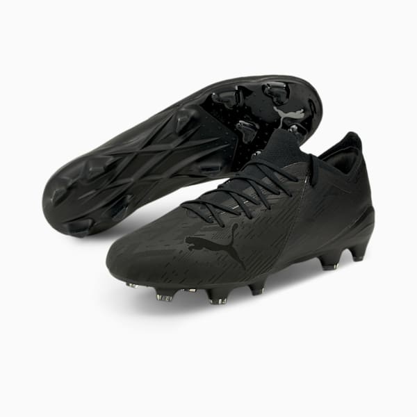 ULTRA 1.2 Lazertouch FG/AG Men's Soccer Cleats, Puma Black-Puma Black-Puma Silver, extralarge