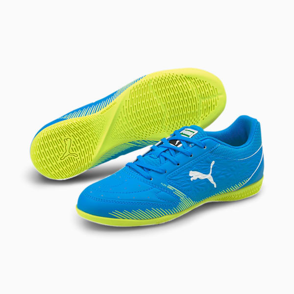 Truco Youth Futsal Shoes, Dresden Blue-Puma White-Yellow Alert, extralarge-IND