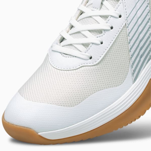 Varion Indoor Sports Shoes, Puma White-Glacial Blue-Gum, extralarge-GBR