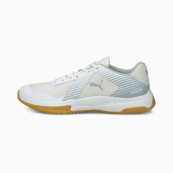Varion Indoor Sports Shoes, Puma White-Glacial Blue-Gum