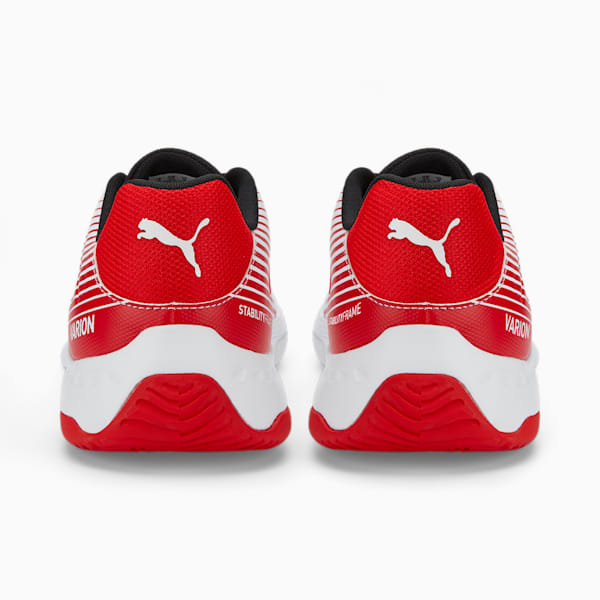 Varion Indoor Sports Shoes, Puma White-Puma Black-High Risk Red, extralarge-IND