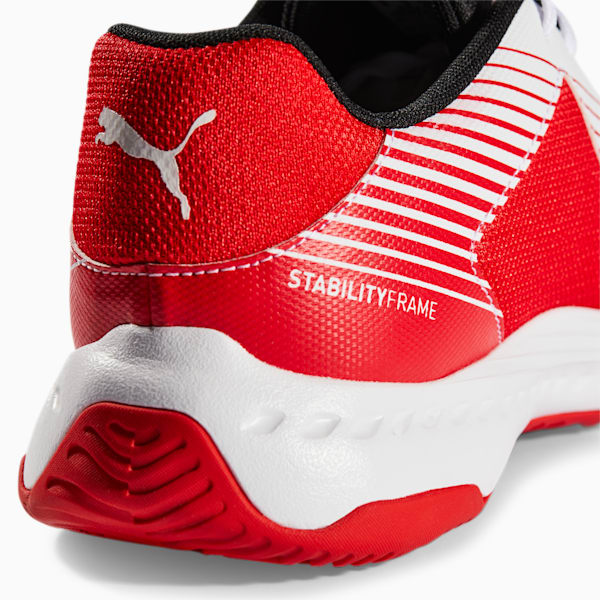 Varion Indoor Sports Shoes, Puma White-Puma Black-High Risk Red, extralarge-IND