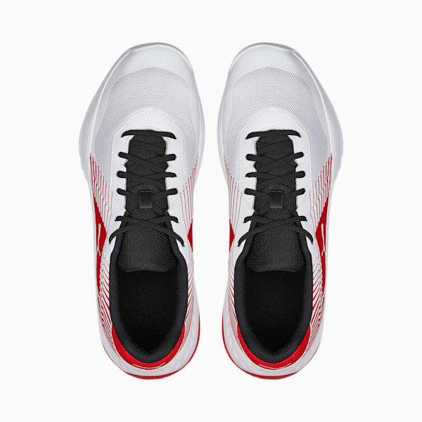 Varion Indoor Sports Shoes, Puma White-Puma Black-High Risk Red, extralarge-IND