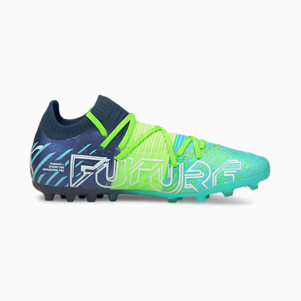 FUTURE 1.2 MG Men's Football Boots, Green Glare-Elektro Aqua-Spellbound