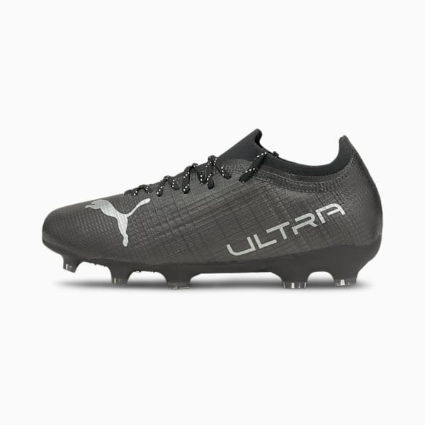 Souliers de soccer à crampons ULTRA 2.3 FG/AG, grands enfants, Noir Puma-argent Puma-asphalte