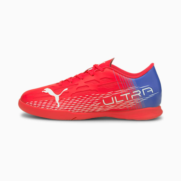 ULTRA 4.3 Youth Indoor Football Trainers, Sunblaze-Puma White-Bluemazing, extralarge-IND