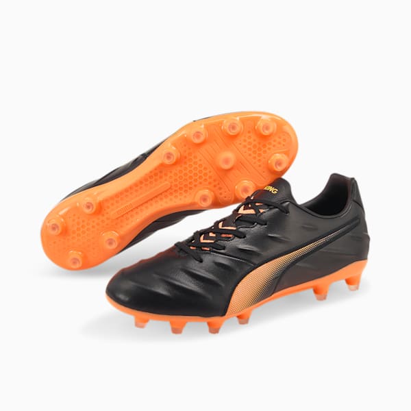 King Pro 21 FG Football Boots, Puma Black-Neon Citrus