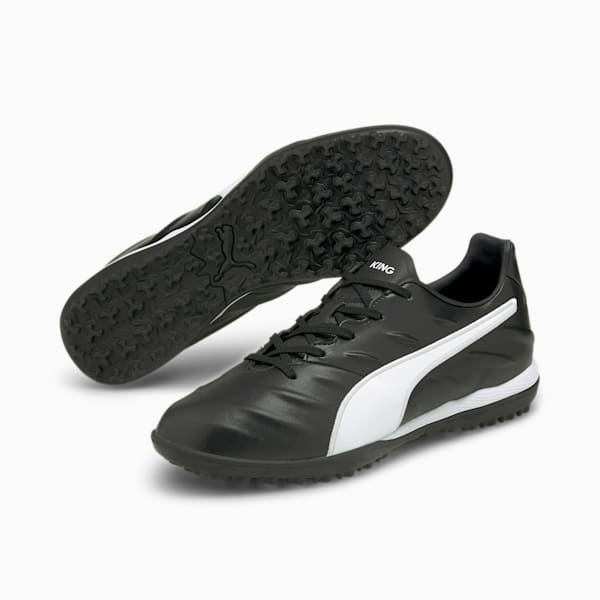 KING Pro 21 TT Unisex Football Boots, Puma Black-Puma White, extralarge-IND