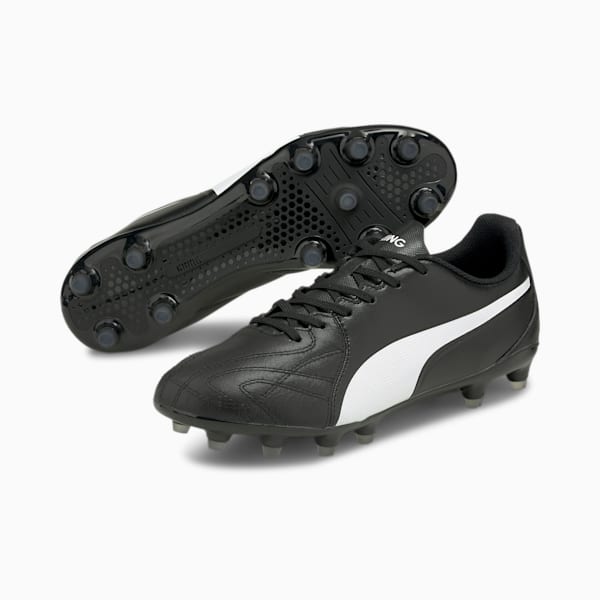 KING Hero 21 Unisex Football Boots, Puma Black-Puma White, extralarge-IND