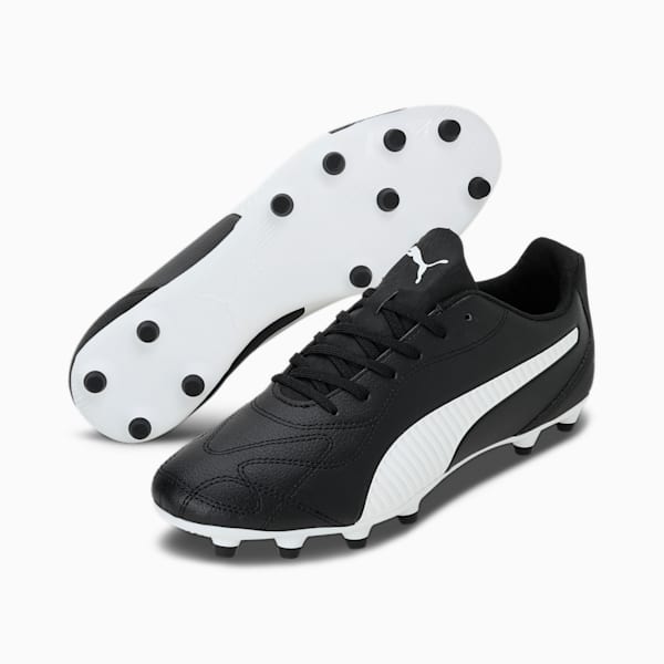 Monarch II FG/AG Men's Football Boots, Puma Black-Puma White
