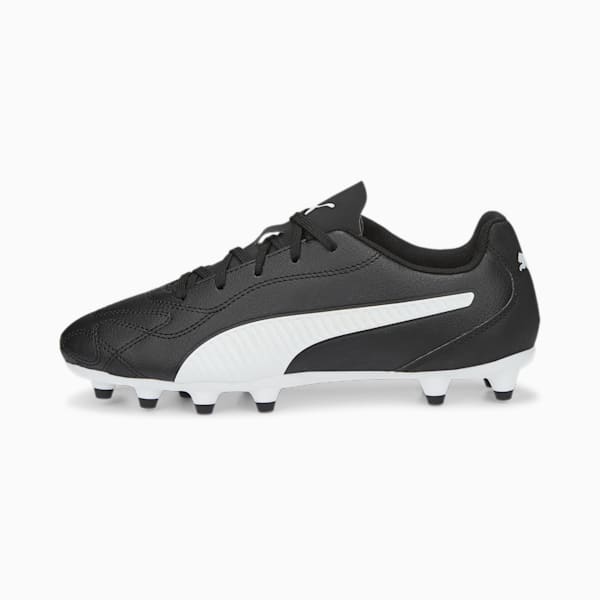 Monarch II FG/AG Jr Youth Football Boots, Puma Black-Puma White, extralarge-IND