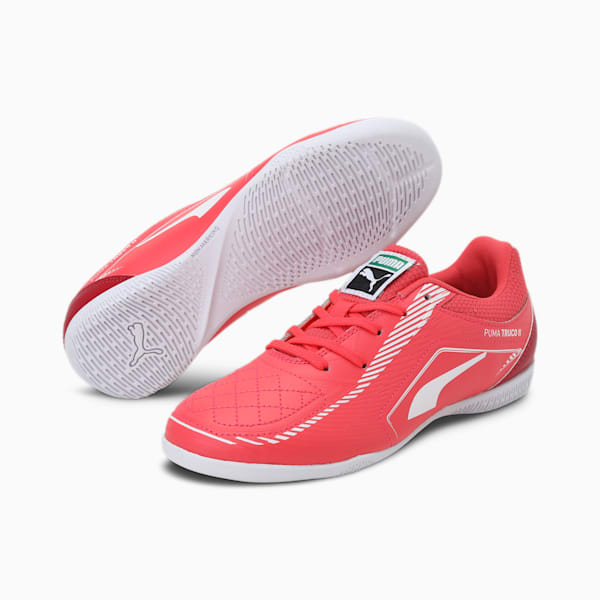 TRUCO II Youth Indoor Sports Shoes, Sunblaze-Puma White-Urban Red, extralarge-IND