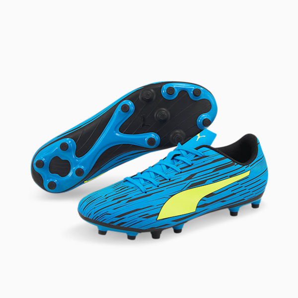 Rapido III FG/AG Men's Soccer Cleats, Ocean Dive-Yellow Alert-Puma Black, extralarge