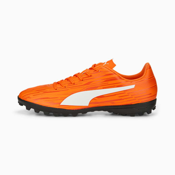 Rapido III Men's Turf Football Trainers, Dragon Fire-PUMA White-Chili Powder-PUMA Black, extralarge-IND