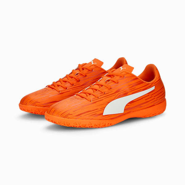 Rapido III Men's Indoor Court Shoes, Dragon Fire-PUMA White-Chili Powder-PUMA Black, extralarge-IND