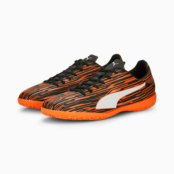 Rapido III Men's Indoor Court Shoes, PUMA Black-PUMA White-Dragon Fire, extralarge-IND