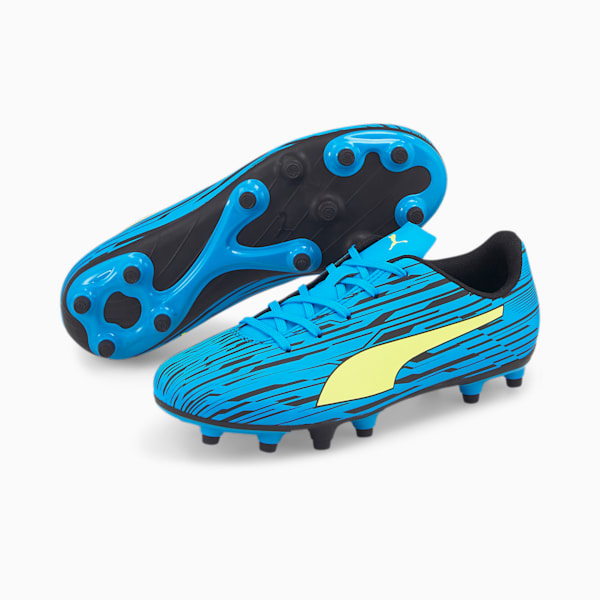 Rapido III Youth Football Boots, Ocean Dive-Yellow Alert-Puma Black, extralarge-IND