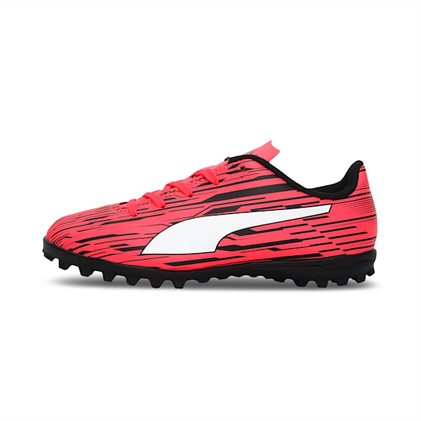 Rapido III Youth Turf Football Trainers, Sunblaze-Puma White-Puma Black, extralarge-IND