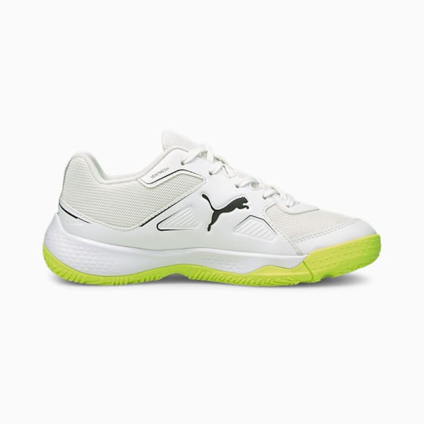 Solarflash Youth Indoor Sports Shoes, Puma White-Puma Black-Yellow Alert