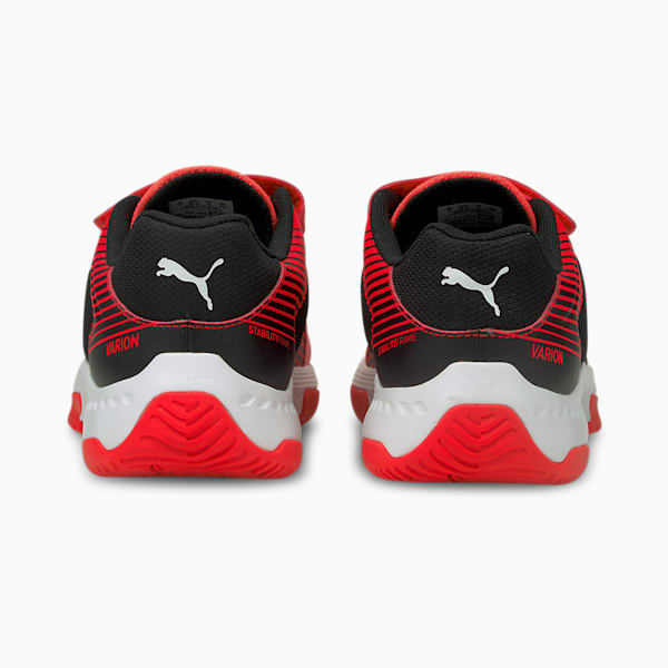 Varion V Youth Indoor Sports Shoes, Red Blast-Puma White-Puma Black, extralarge-GBR