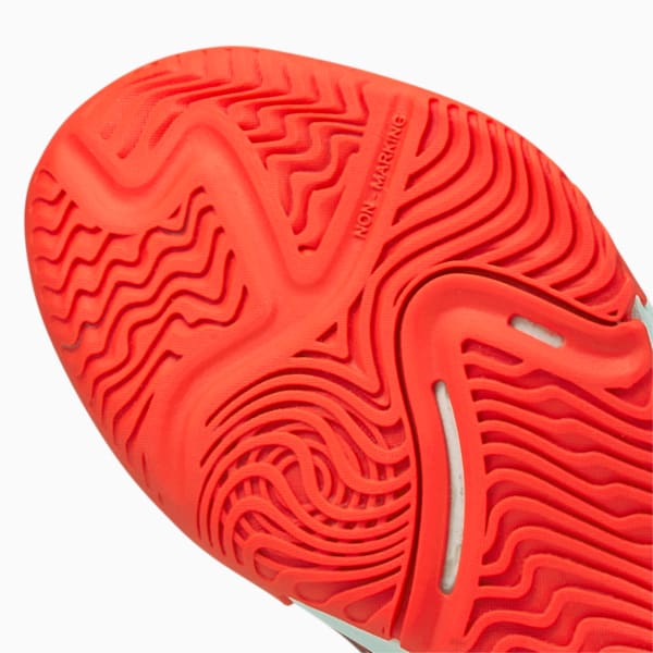 Varion V Youth Indoor Sports Shoes, Red Blast-Puma White-Puma Black, extralarge-GBR