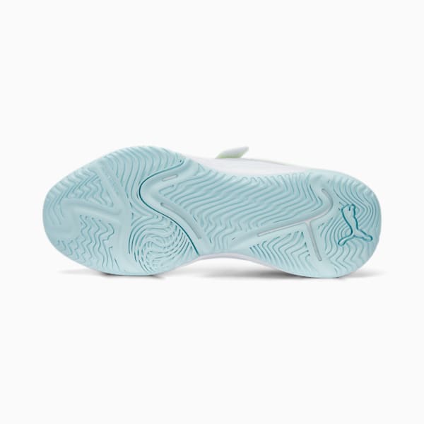 Varion V Youth Indoor Sports Shoes, Puma White-Nitro Blue-Fizzy Light