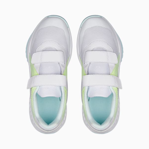 Varion V Youth Indoor Sports Shoes, Puma White-Nitro Blue-Fizzy Light
