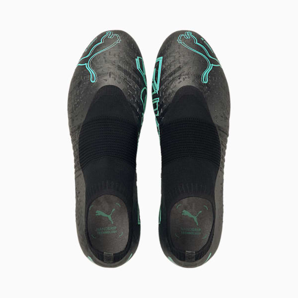 Future Z 1.2 Tech FG/AG Men's Soccer Cleats, Elektro Aqua-Puma Aged Silver-Puma Black, extralarge