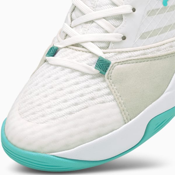 Accelerate Pro W+ Women's Handball Shoes, Puma White-Elektro Aqua-Elektro Purple, extralarge-GBR