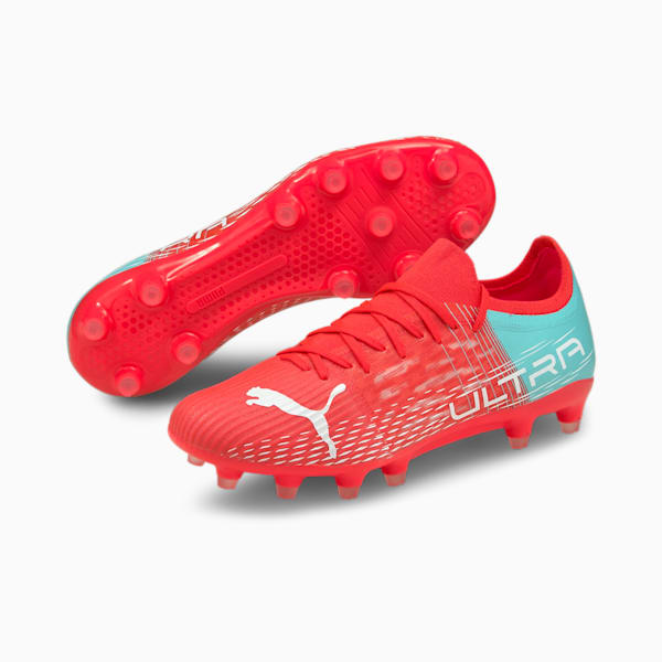 ULTRA 3.3. FG Women's Football Boots, Sunblaze-Puma White-Elektro Aqua