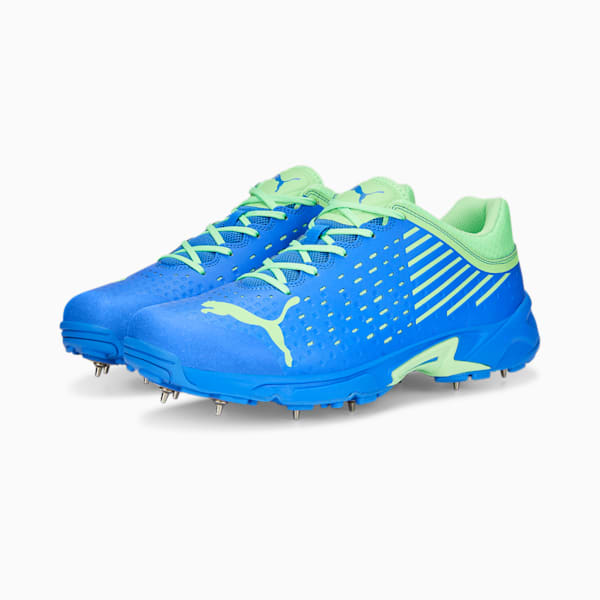 PUMA Spike 22.1 Unisex Cricket Shoes, Bluemazing-Elektro Green-Puma White, extralarge-IND