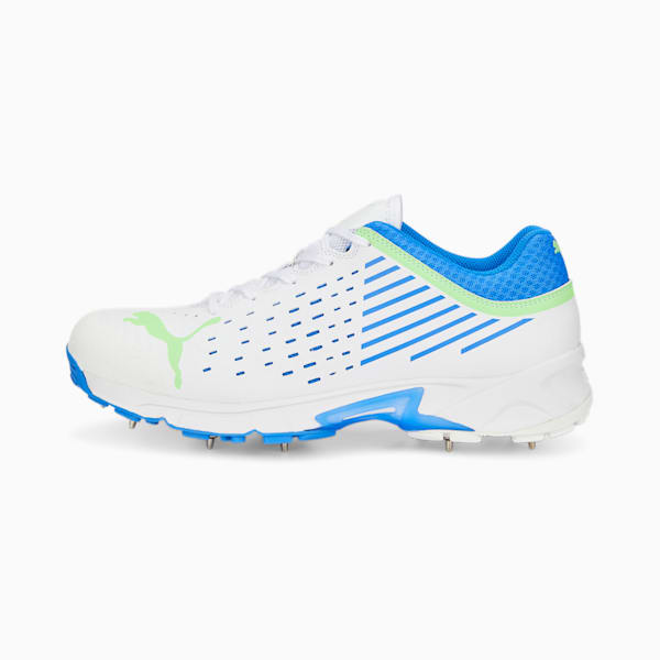 Spike 22.1 Men's Cricket Shoes, Puma White-Elektro Green-Bluemazing