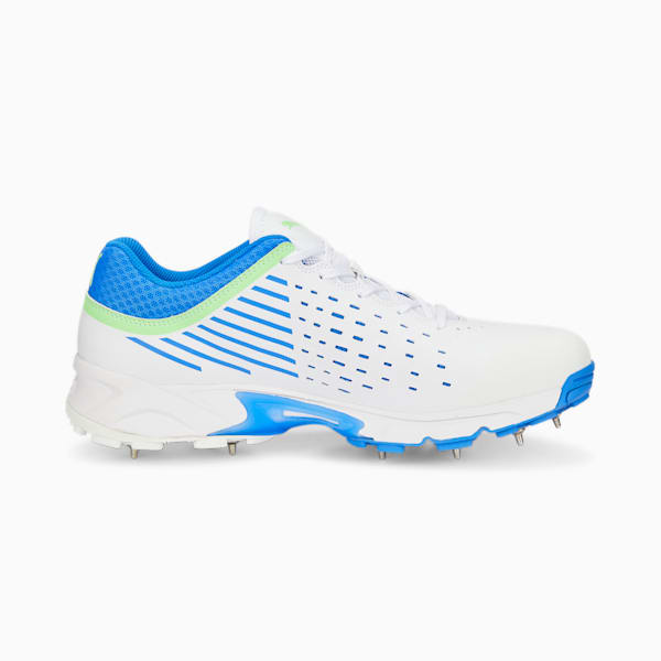 Spike 22.1 Cricket Shoes, Puma White-Elektro Green-Bluemazing, extralarge-IND