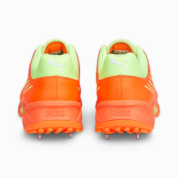 PUMA Spike 22.1 Unisex Cricket Shoes, Ultra Orange-Fast Yellow-PUMA White, extralarge-IND