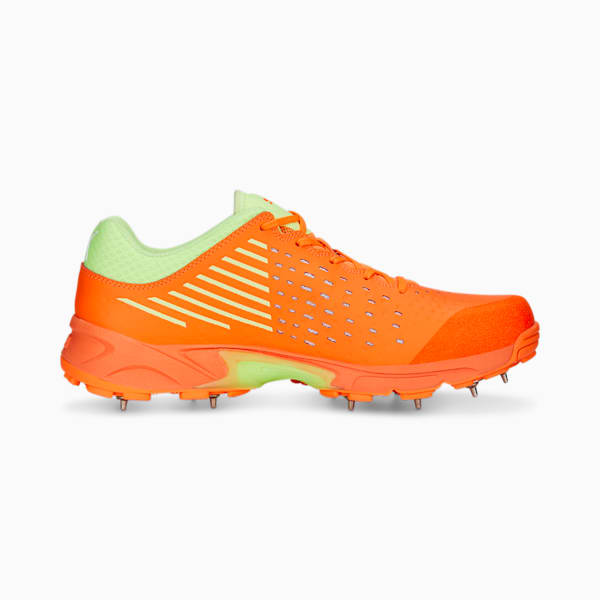 PUMA Spike 22.1 Unisex Cricket Shoes, Ultra Orange-Fast Yellow-PUMA White, extralarge-IND