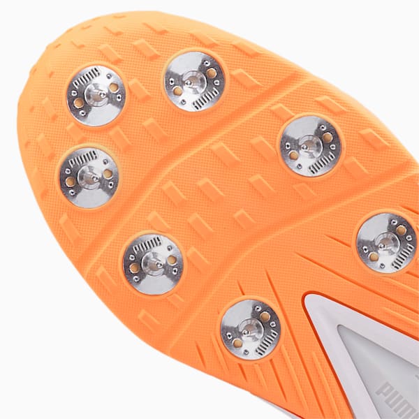 PUMA Bowling 22.1 Unisex Cricket Shoes, Puma White-Bluemazing-Neon Citrus, extralarge-IND
