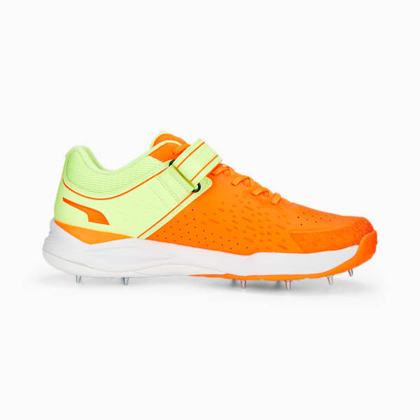 PUMA Bowling 22.1 Unisex Cricket Shoes, Ultra Orange-Fast Yellow-PUMA White, extralarge-IND