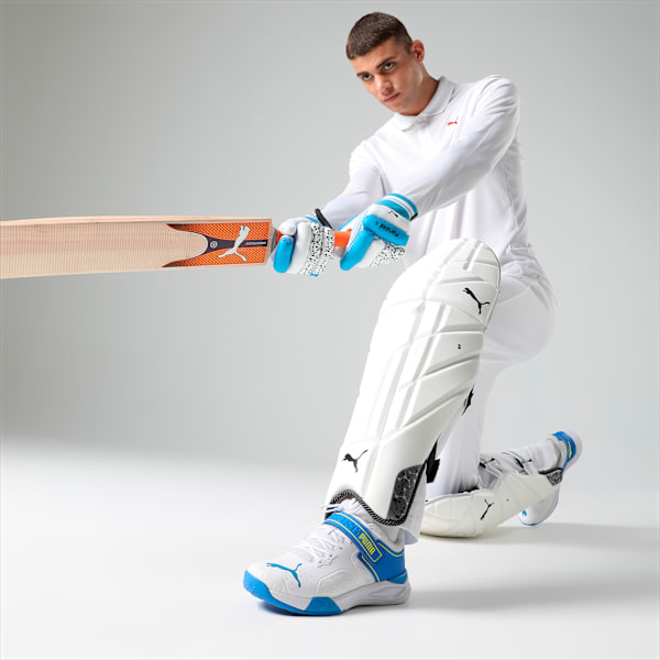 Bowling 22.1 Cricket Shoes, PUMA White-Ultra Blue-Yellow Blaze, extralarge-IND