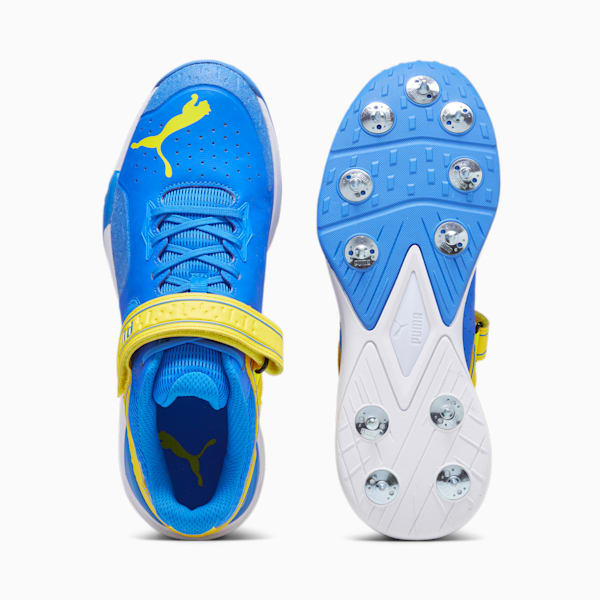 PUMA Bowling 22.1 Unisex Cricket Shoes, Ultra Blue-Yellow Blaze-PUMA White, extralarge-IND