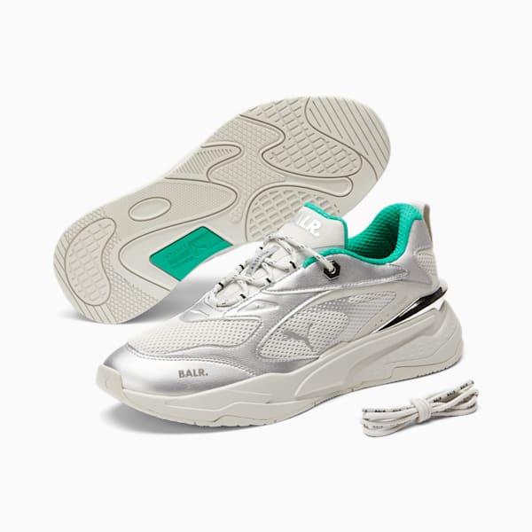 PUMA x BALR. RS-Fast Sneakers, Puma Silver-Glacier Gray-Puma White-Puma Black-Spectra Green, extralarge