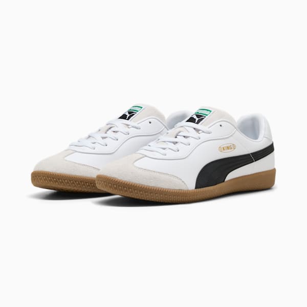 メンズ プーマ キング 21 IT サッカー トレーニング シューズ, Puma White-Puma Black-Gum, extralarge-JPN