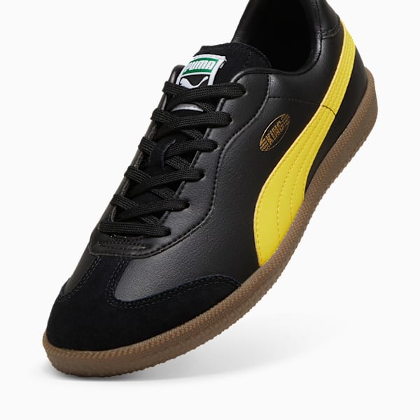 KING 21 IT Indoor Court Shoes, PUMA Black-Pelé Yellow, extralarge-IND