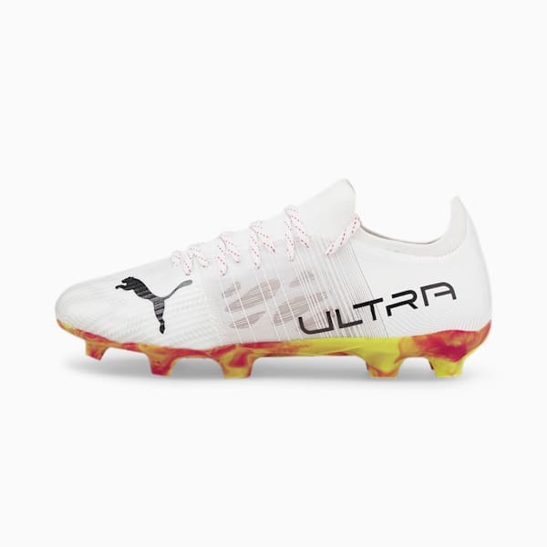 ULTRA 3.4 FG/AG Men's Football Boots, Puma White-Puma Black-Yellow Alert, extralarge-IND