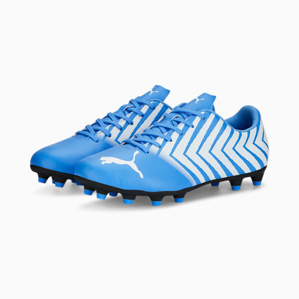 TACTO II FG/AG Men's Soccer Cleats, Dusky Blue-PUMA White, extralarge