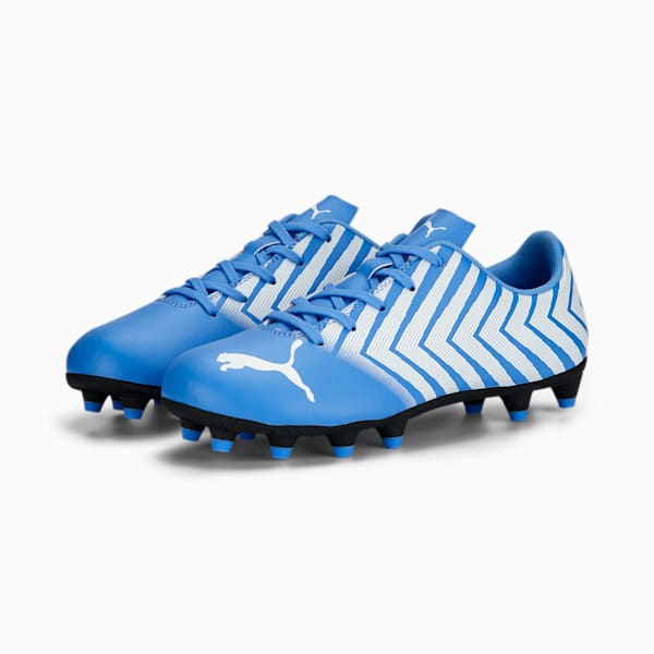 TACTO II FG/AG Youth Football Boots, Dusky Blue-PUMA White, extralarge-IND