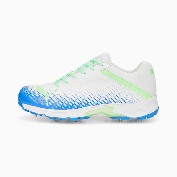 Spike 22.2 Cricket Shoes, Puma White-Elektro Green-Bluemazing, extralarge-IND