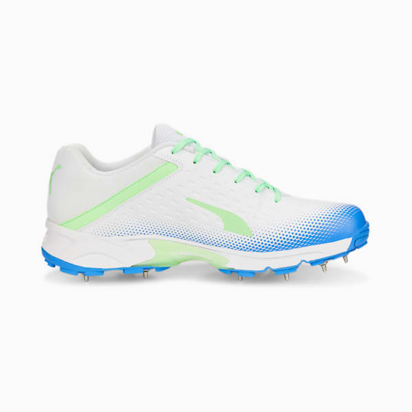 PUMA Spike 22.2  Cricket Shoes, Puma White-Elektro Green-Bluemazing, extralarge-IND