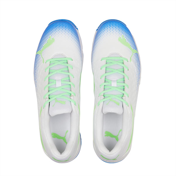 PUMA Spike 22.2  Cricket Shoes, Puma White-Elektro Green-Bluemazing, extralarge-IND