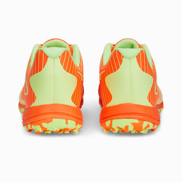 PUMA x one8 22 FH Rubber Cricket Shoes, Ultra Orange-Fast Yellow, extralarge-IND