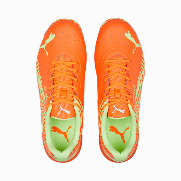 PUMA x one8 22 FH Rubber Unisex Cricket Shoes, Ultra Orange-Fast Yellow, extralarge-IND